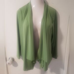 Green Open Front Cardigan